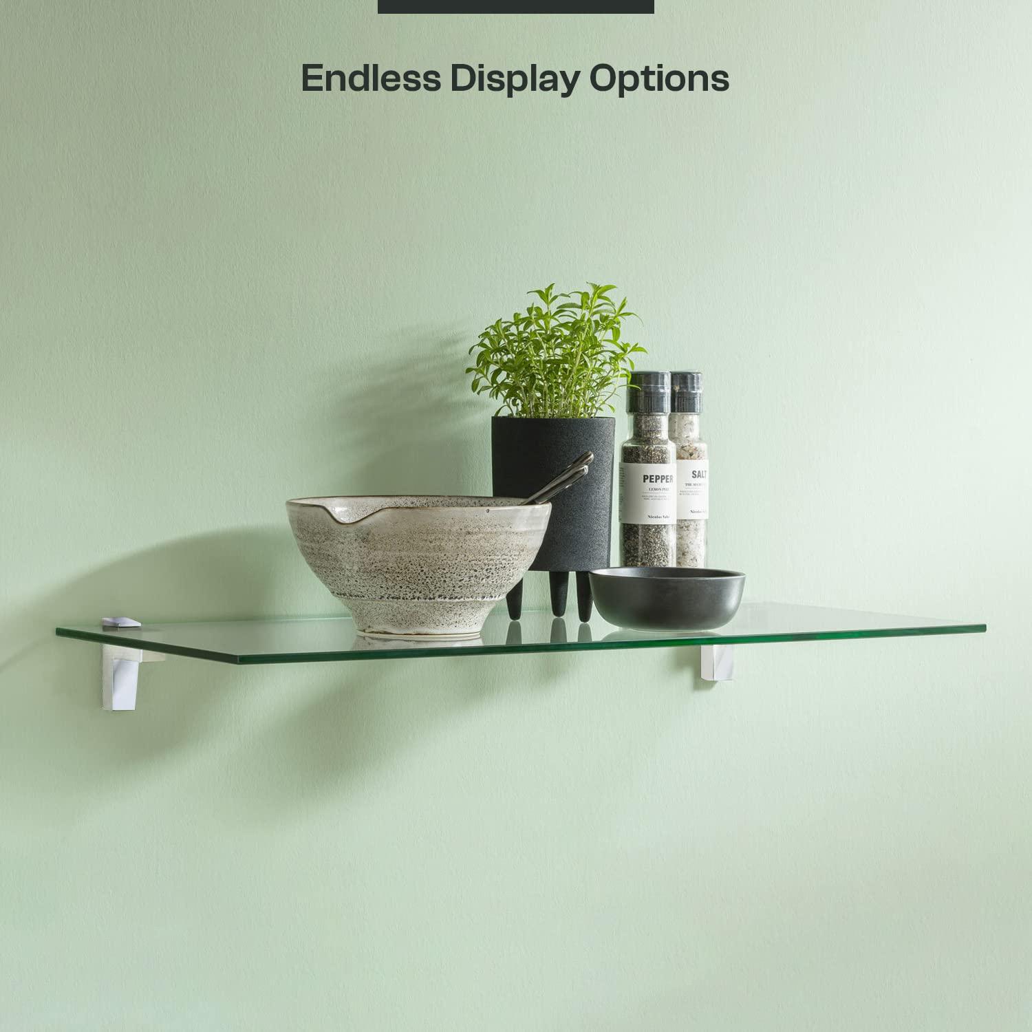 Latitude Run® Glass Accent Shelf with Adjustable Shelves
