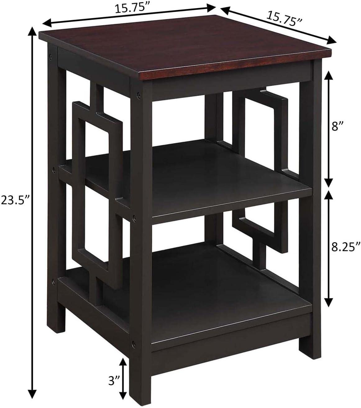 Convenience Concepts Town Square End Table with Shelves, Espresso