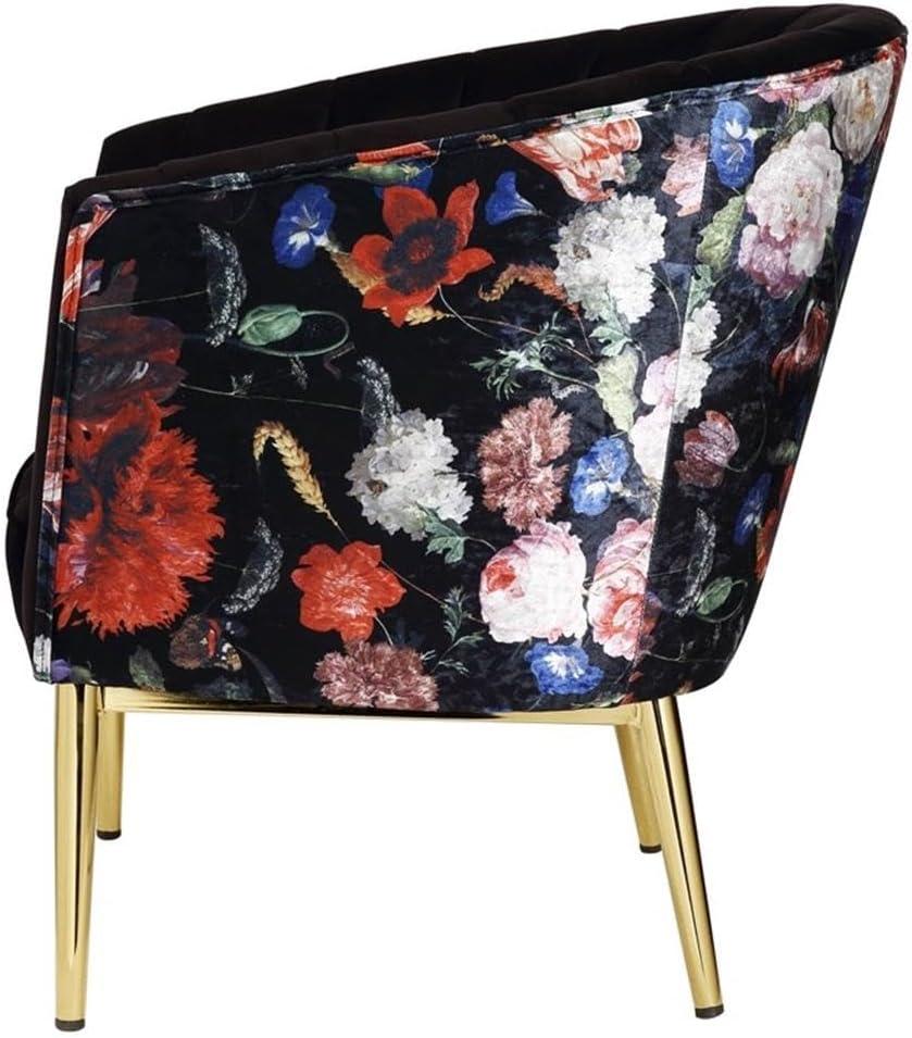 ACME Colla Accent Chair, Black Velvet & Gold 59817