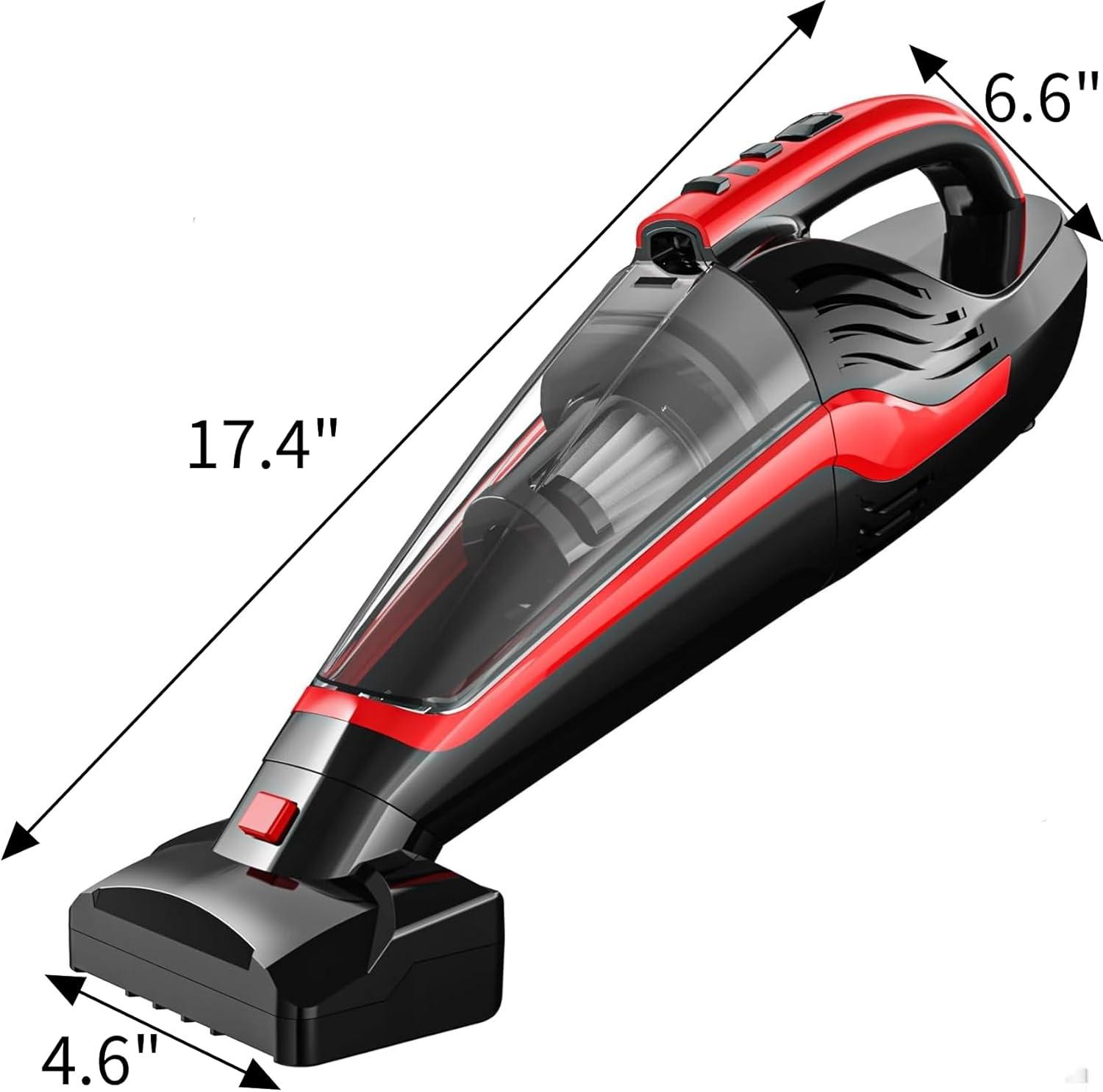 Pet Hair Handheld Vacuum, Car Vacuum Portable Cordless With Reusable Filter And Motorized Brush, Hand Vacuum Cordless Rechargeable For Carpet, Couch & Stairs