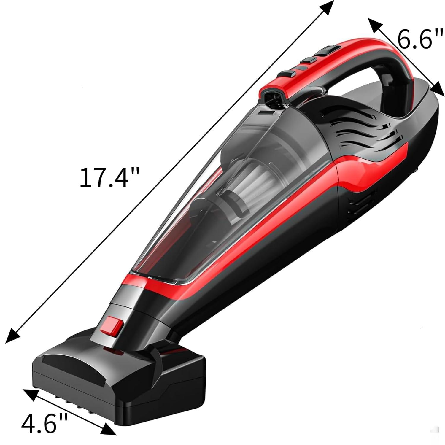 Pet Hair Handheld Vacuum, Car Vacuum Portable Cordless With Reusable Filter And Motorized Brush, Hand Vacuum Cordless Rechargeable For Carpet, Couch & Stairs