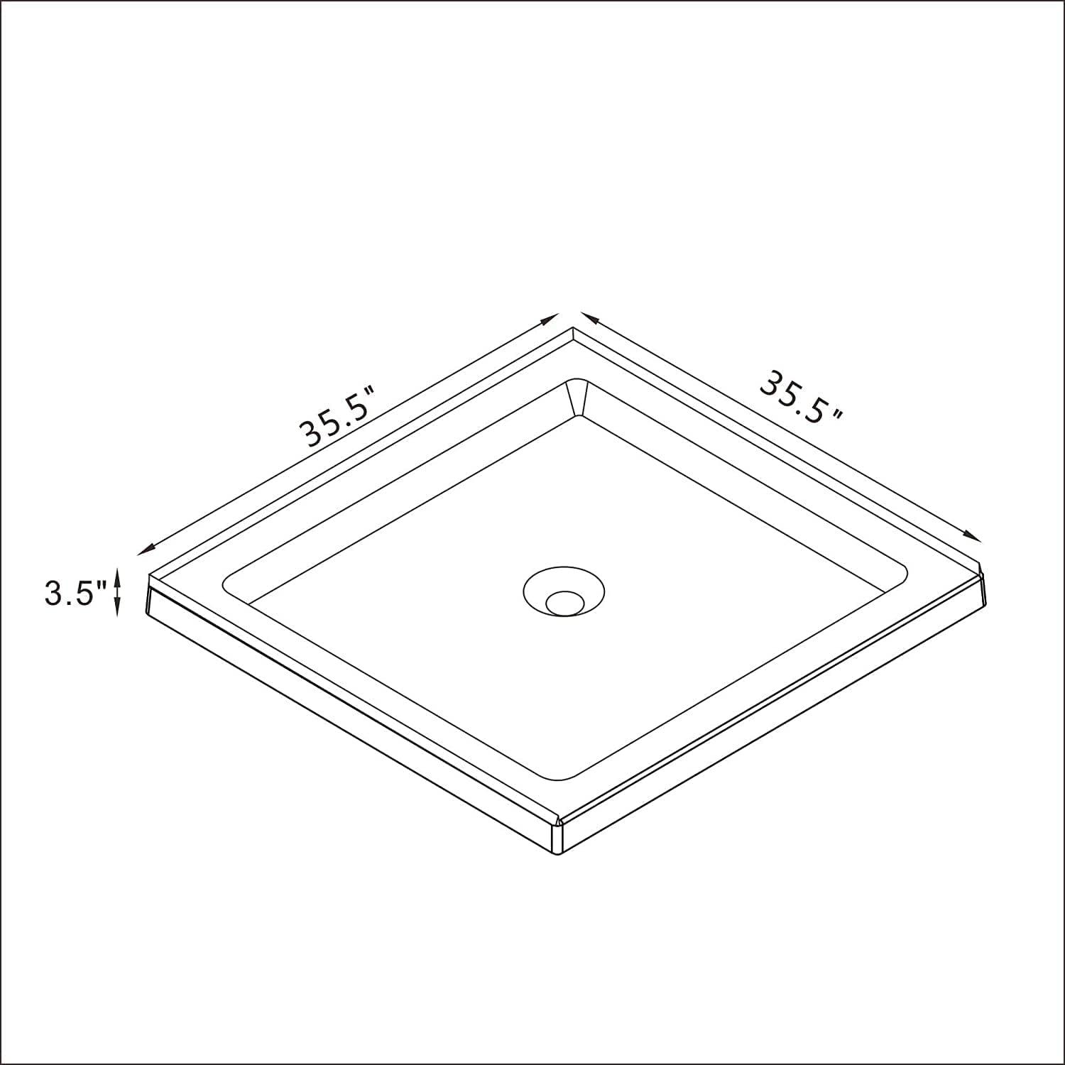 36" x 36" Shower Pan Shower Base Single-Threshold