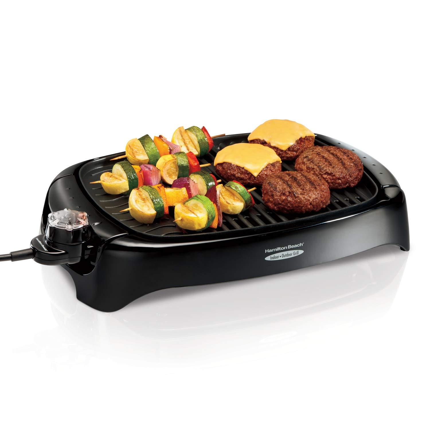 Hamilton Beach Hamilton Beach® 8 Serving Indoor & Outdoor Smokeless Grill Adjustable Temperature Control Black