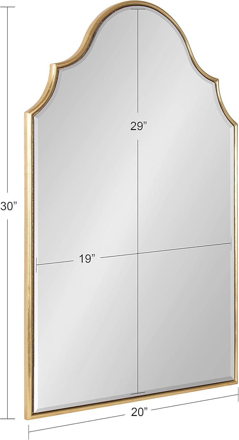 Kate and Laurel Leanna Arch Framed Wall Mirror, Gold 20x30