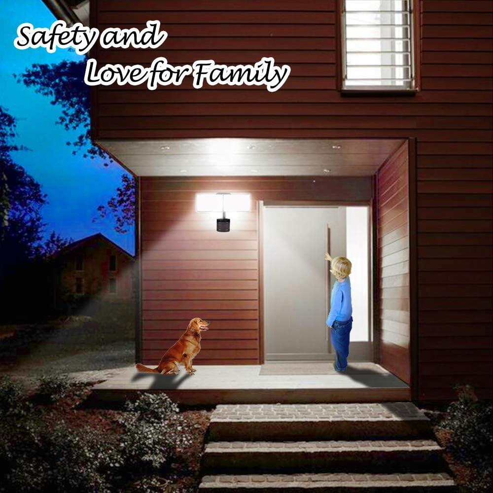 Dusk-to-Dawn Floodlights with Motion Sensor, 5000K Daylight White, ETL Certified, IP65 Outdoor Dual-Head Rotatable LED Security Flood Light for Porch, Driveway, EMANER (Black Fixture, 2-Pack)