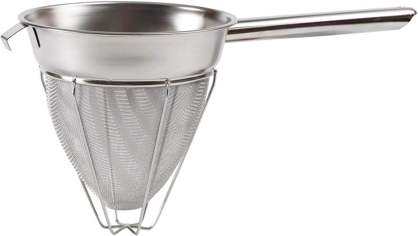 Winco 8-Inch Stainless Steel Reinforced Bouillon Strainer