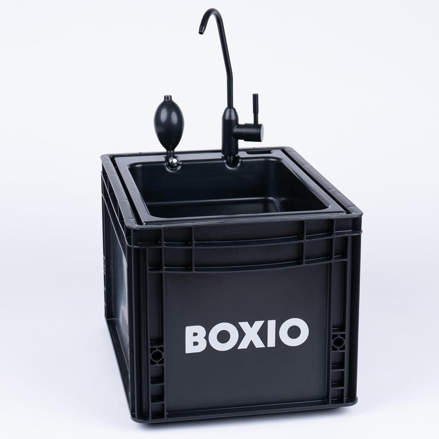 BOXIO Black Recycled Plastic Portable Camping Sink