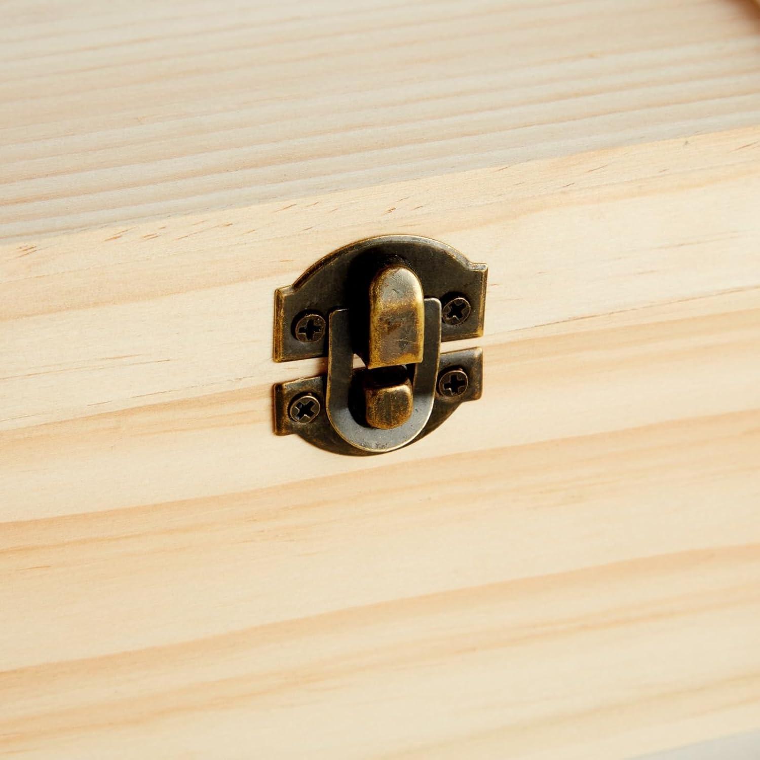 Juvale Wooden Wine Box for Split or Demi Wine Bottles, Single Wine Gift Box with Clasp for Birthday Party Gifts, Housewarming, Wedding, Anniversary (13.8x3.9x3.9 in)