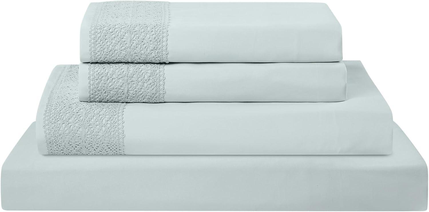Modern Threads Modern Threads Yate Soft Microfiber Crochet Lace Sheets - Luxurious Microfiber Bed Sheets - Includes Flat Sheet, Fitted Sheet with Deep Pockets, & Pillowcases