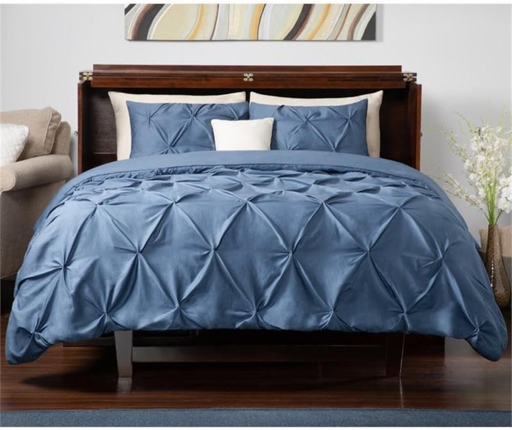 Queen Deerfield Murphy Bed Chest with Charging Station Walnut - AFI: Space-Saving Design, No Box Spring Needed