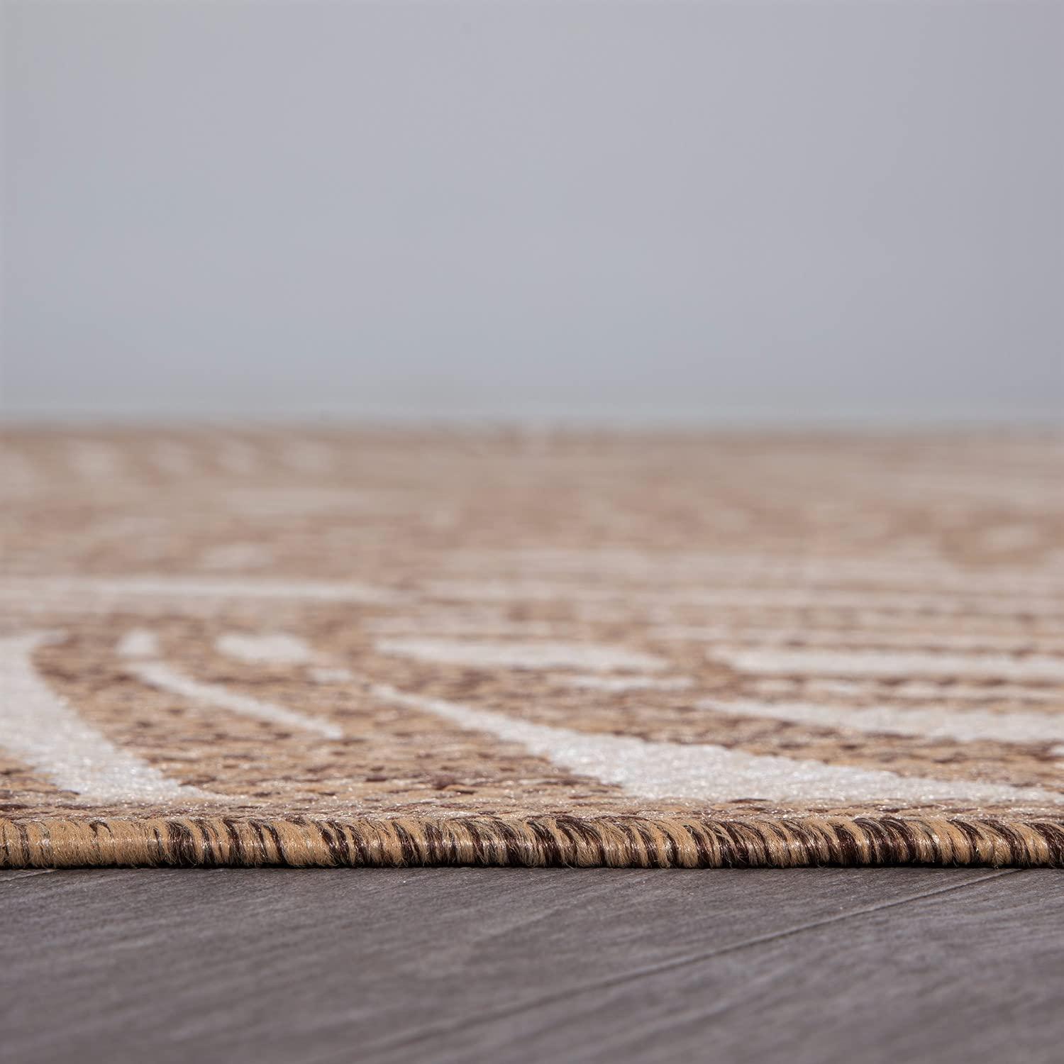 World Rug Gallery Contemporary Palm Leaf Textured Flat Weave Indoor/Outdoor Area Rug - NAVY 2'x3'