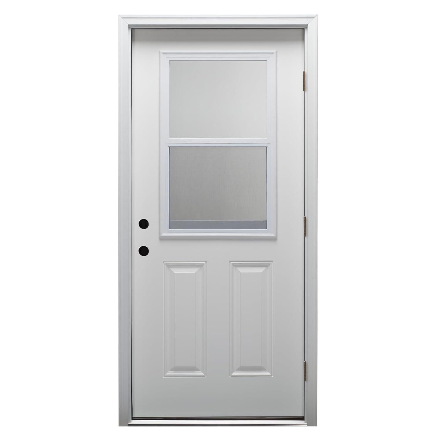 MMI DOOR Clear Glass 80'' Paneled Fiberglass Front Entry Doors