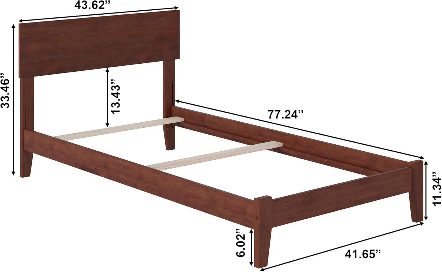 AFI Furnishings Orlando Queen Traditional Bed with Open Footboard and Turbo Charger in Walnut