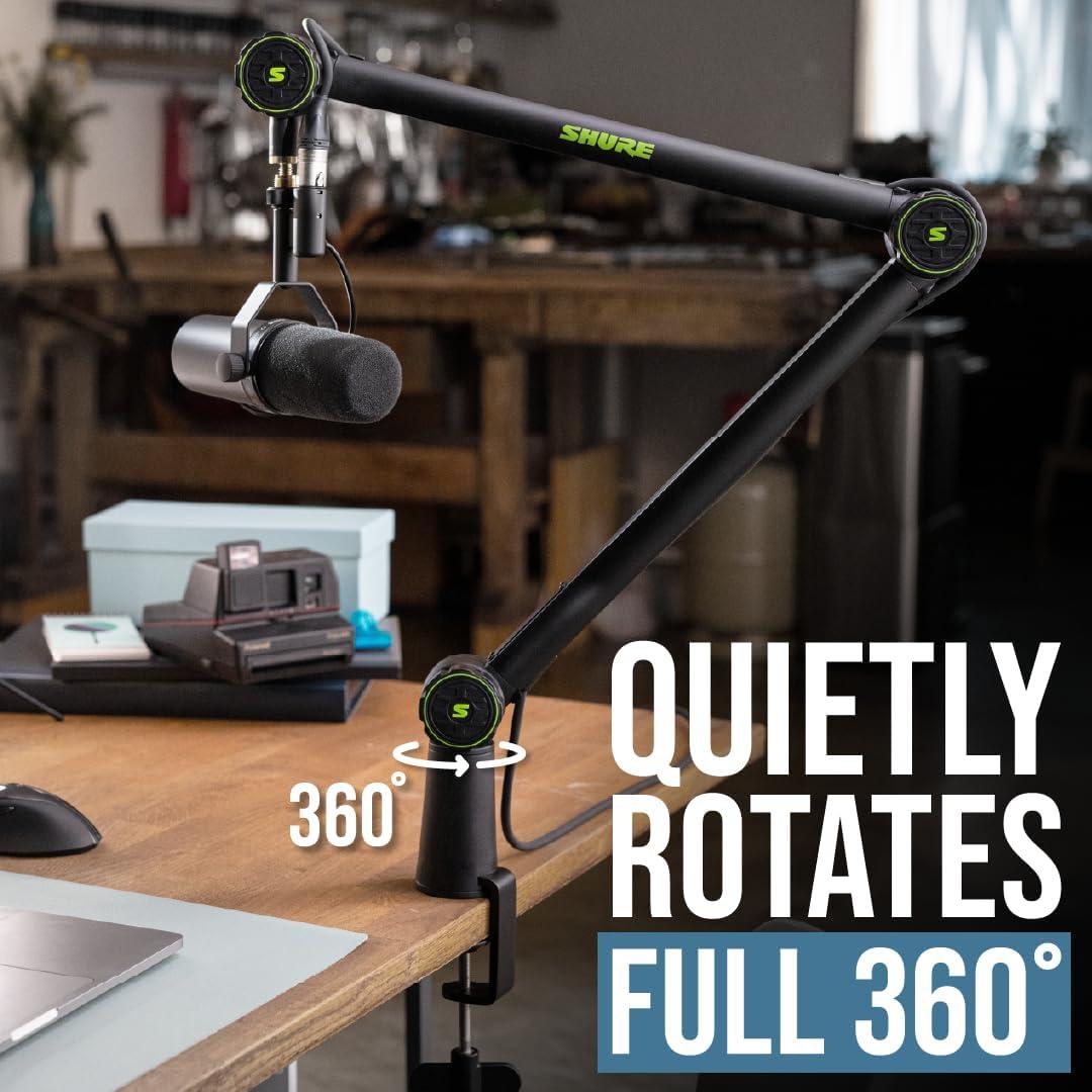 Shure Deluxe Articulating Desktop Mic Boom Stand with 360-Degree Rotation