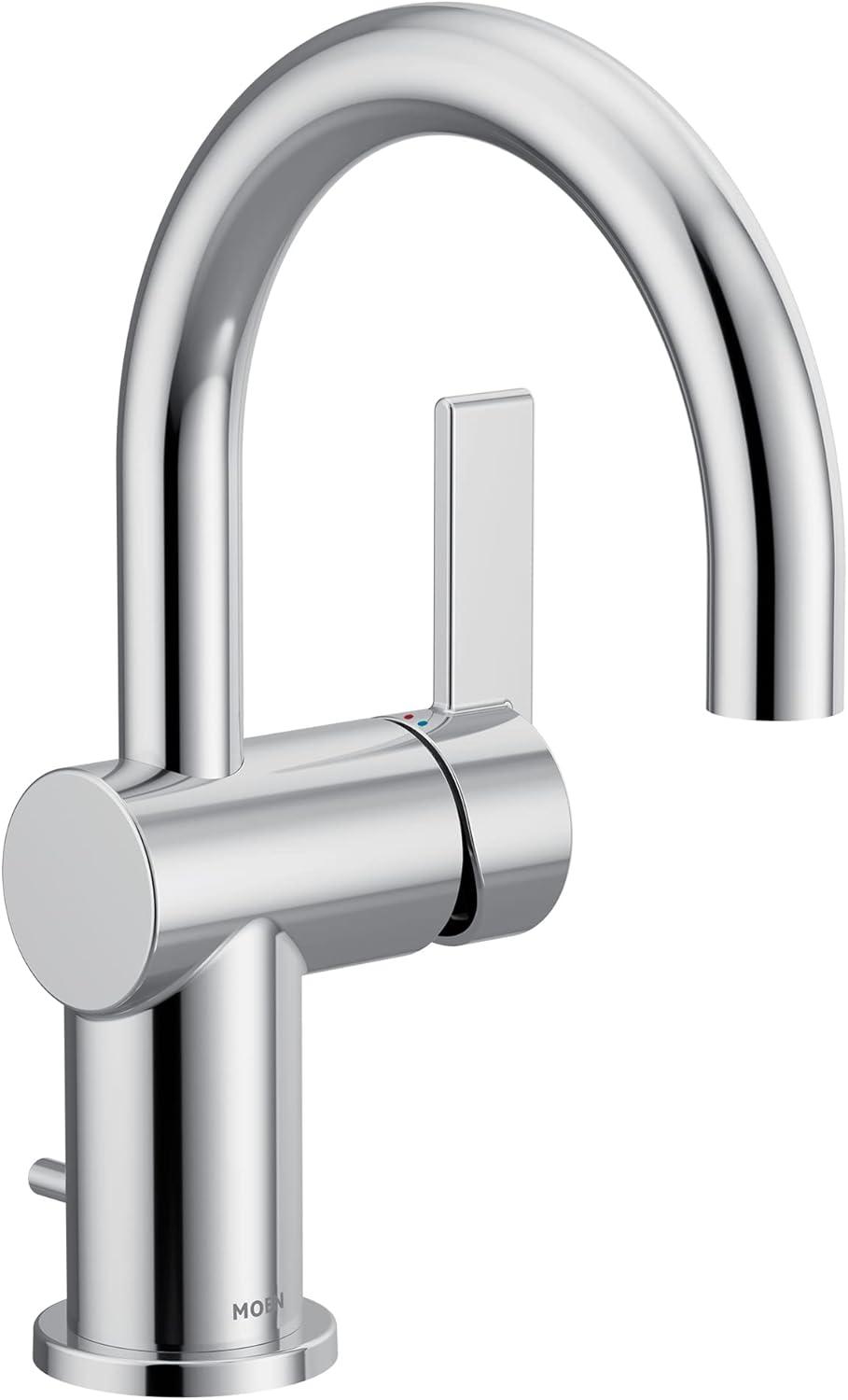 Cia Single Hole Bathroom Faucet, Modern One Handle Bathroom Sink Faucet with Drain Assembly