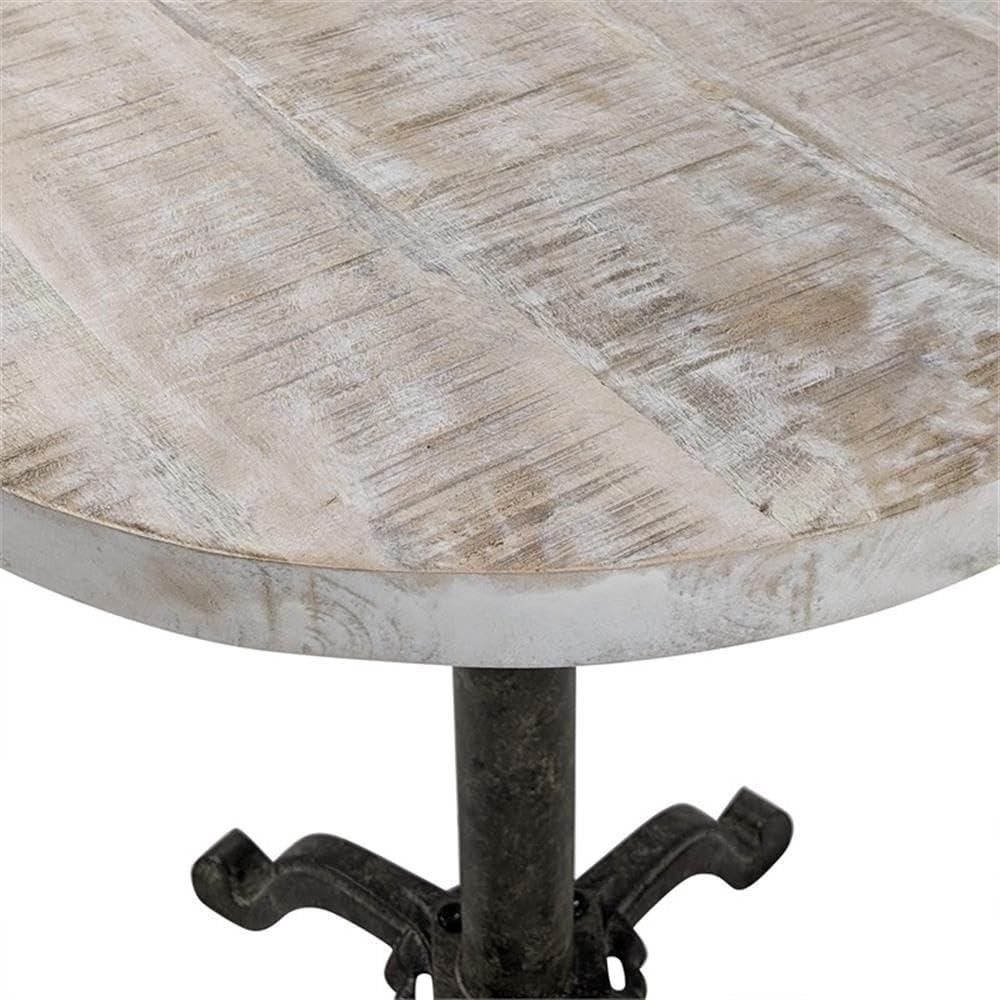 Carolina Living Colton Adjustable Vintage Table Natural Driftwood/Aged Iron: Mango Wood, Iron Frame, 30 Day Warranty