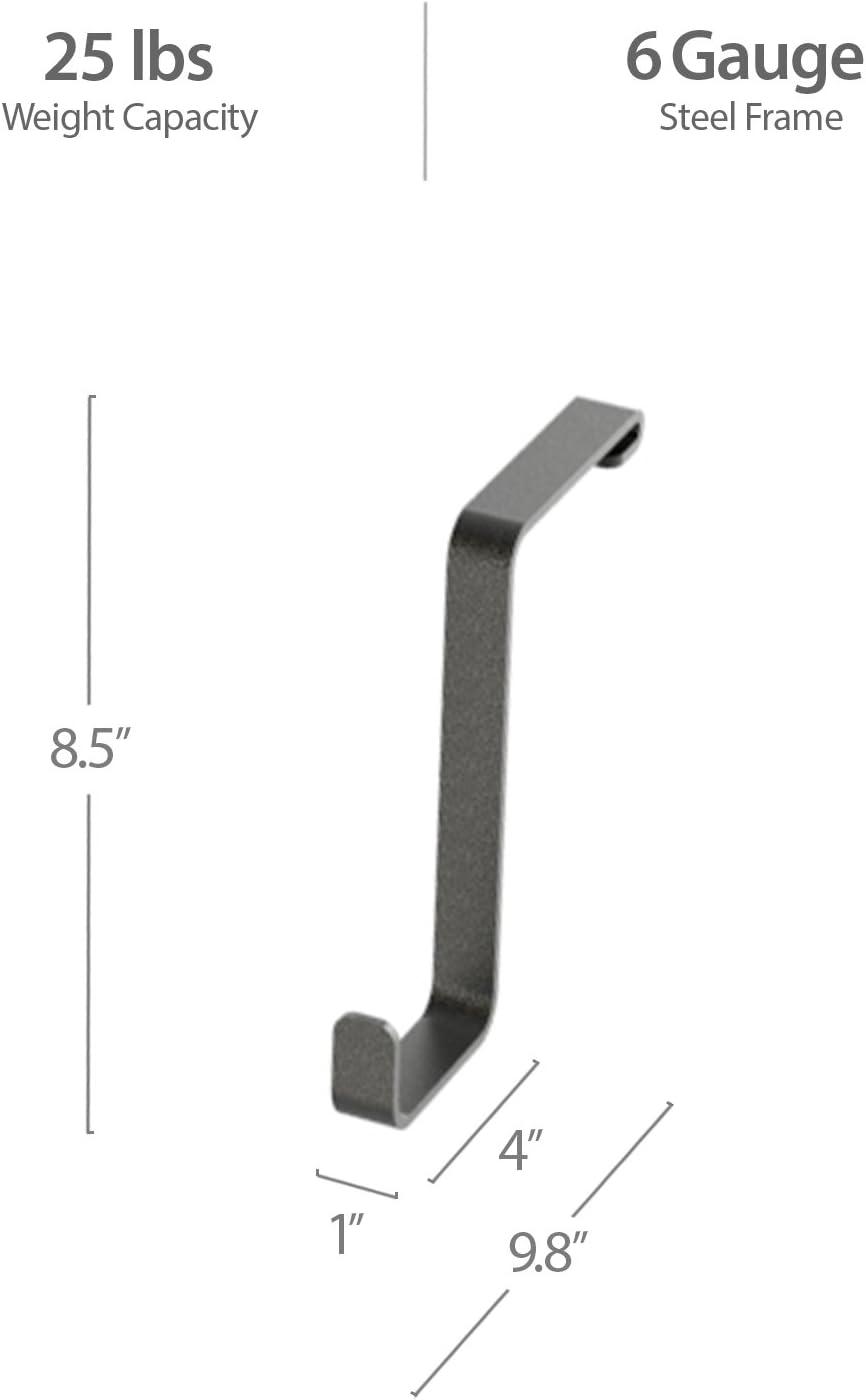 Gray Powder-Coated Metal S-Hooks for Overhead Storage