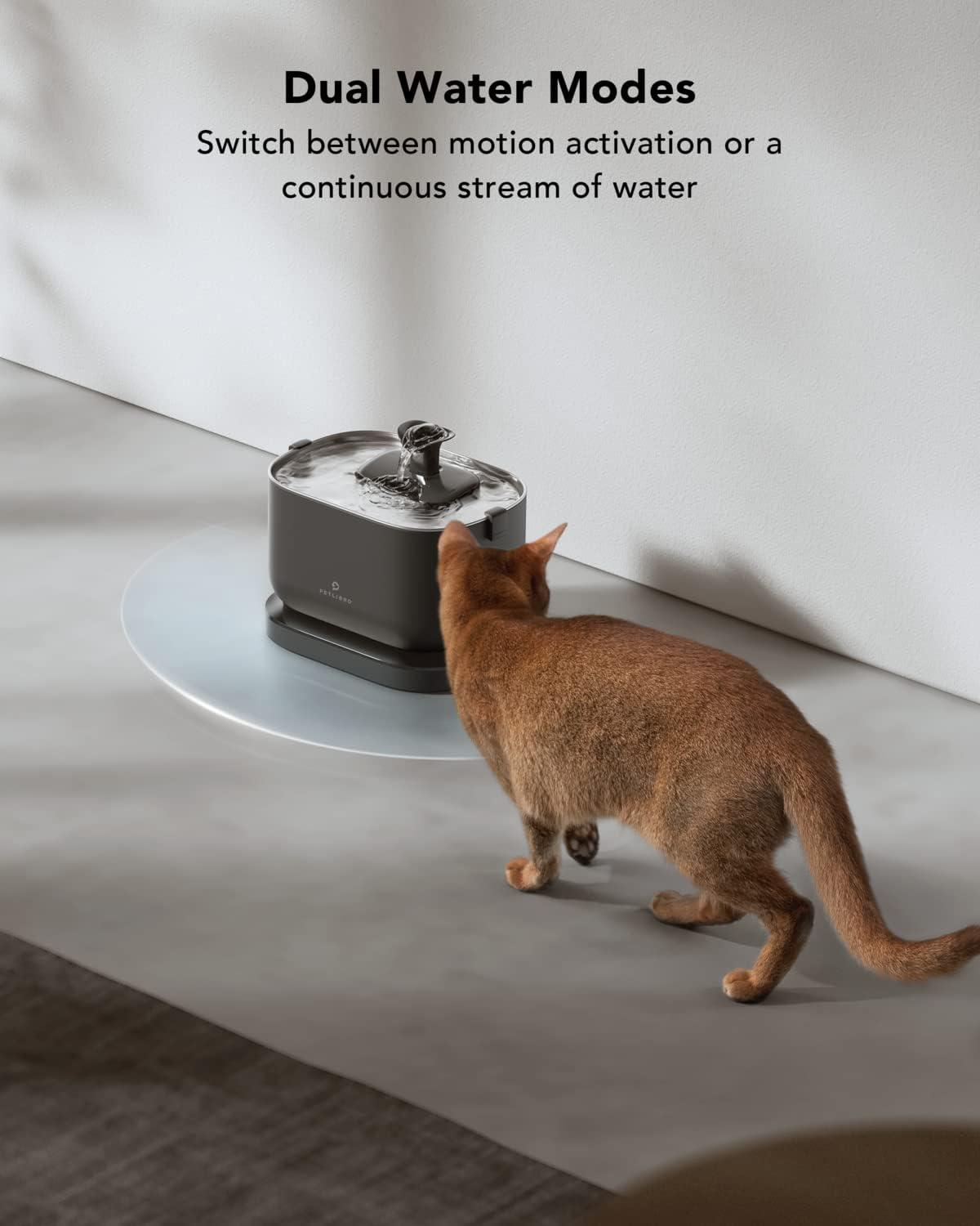 Black Stainless Steel Wireless Pet Water Fountain