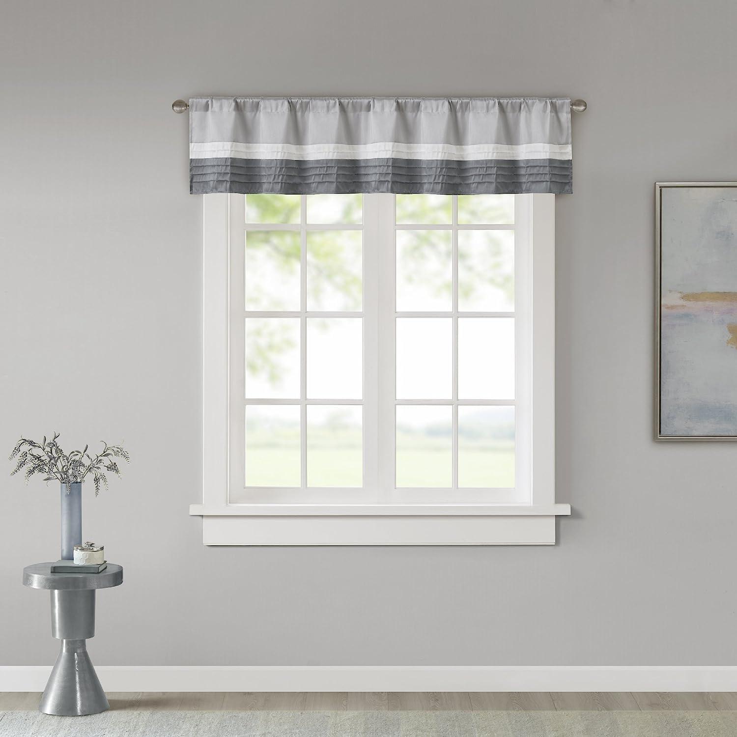 Madison Park Amherst Polyoni Pintuck Single Window Valance