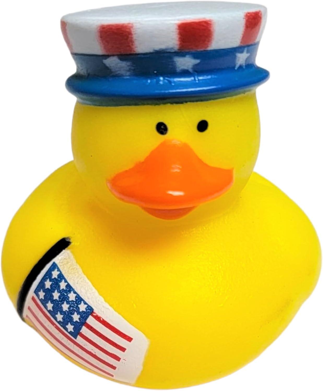 Fun Express Multi-color Patriotic Rubber Ducky, 12 Pieces Party Favors
