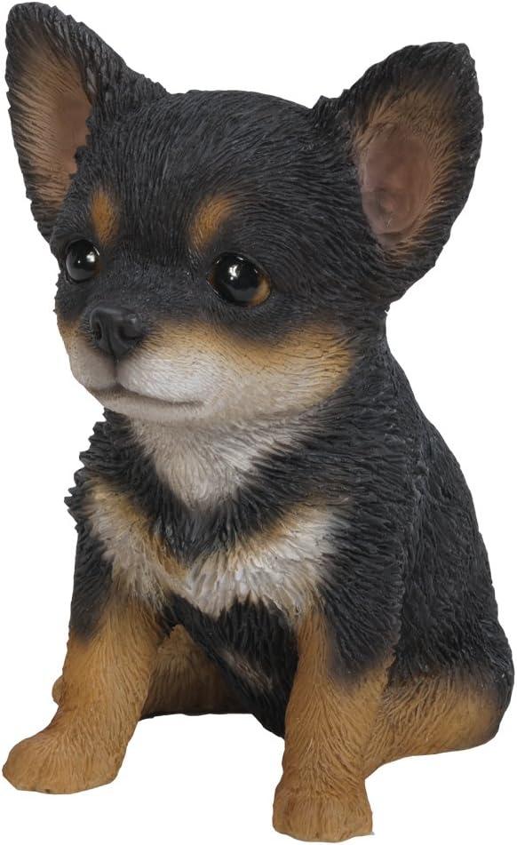 6.5'' Black and Tan Resin Chihuahua Puppy Figurine