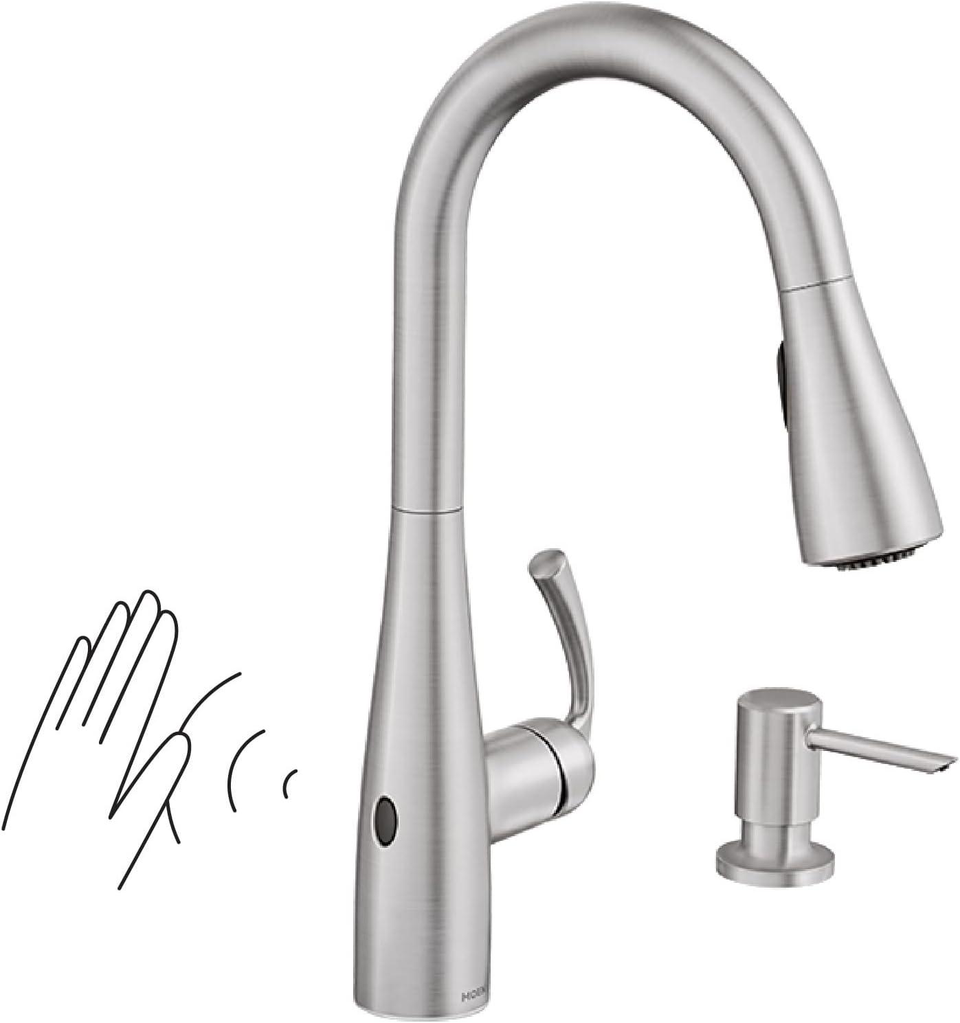 MOEN Essie Touchless 1-Handle Pull-Down Sprayer Kitchen Faucet with MotionSense Wave and Power Clean in Spot Resist Stainless