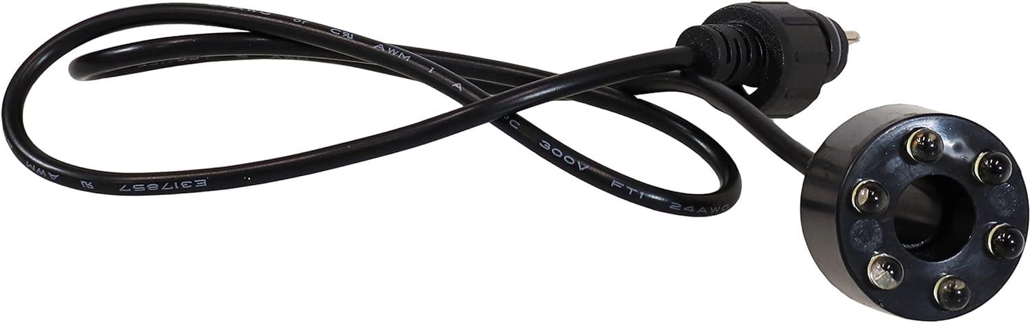 Sunnydaze Indoor/Outdoor Small Fountain or Aquarium Pump with LED Light Ring and Transformer - 40 GPH - 12 Volts