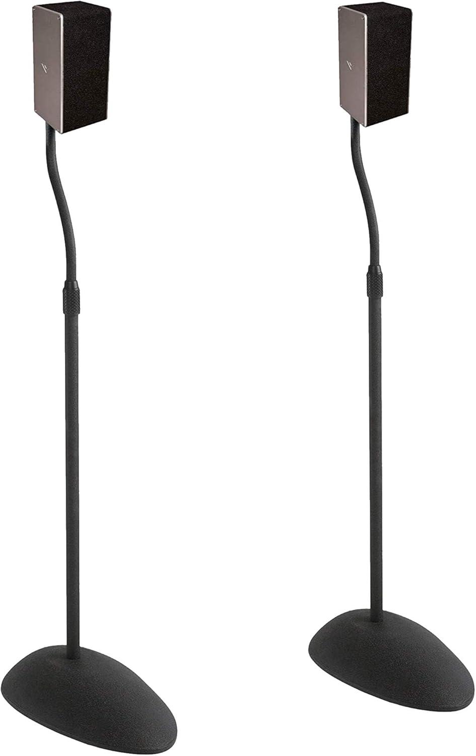 ECHOGEAR Universal Speaker Stands Pair, Height Adjustable and Includes a Built-in Cable Management, 2-Pack