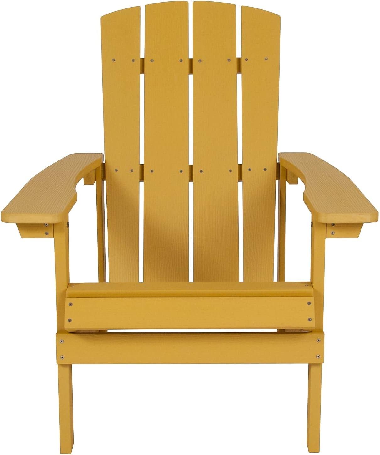 Flash Furniture Set of 4 Charlestown All-Weather Poly Resin Wood Adirondack Chairs in Yellow