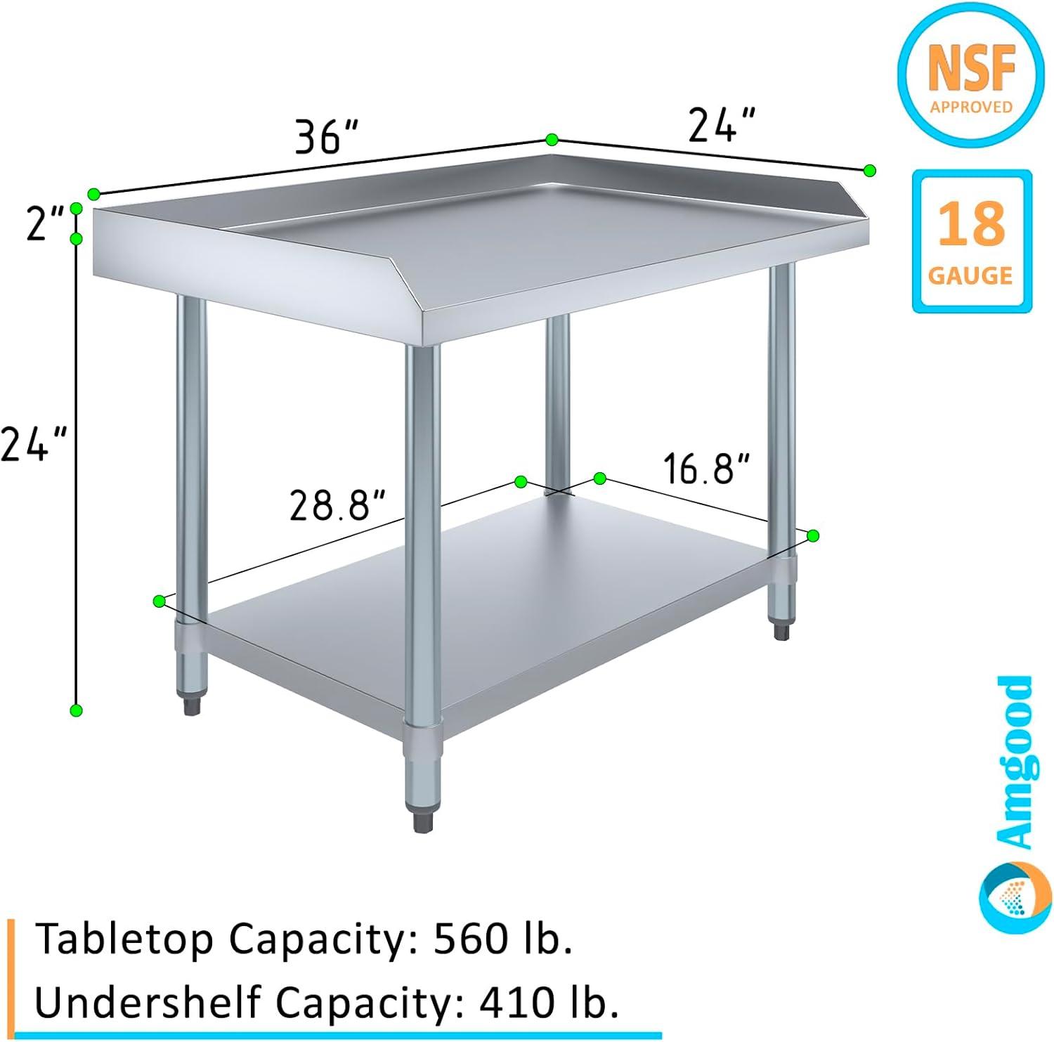 Stainless Steel Equipment Stand - Heavy Duty, Commercial Grade, with Undershelf, NSF Certified