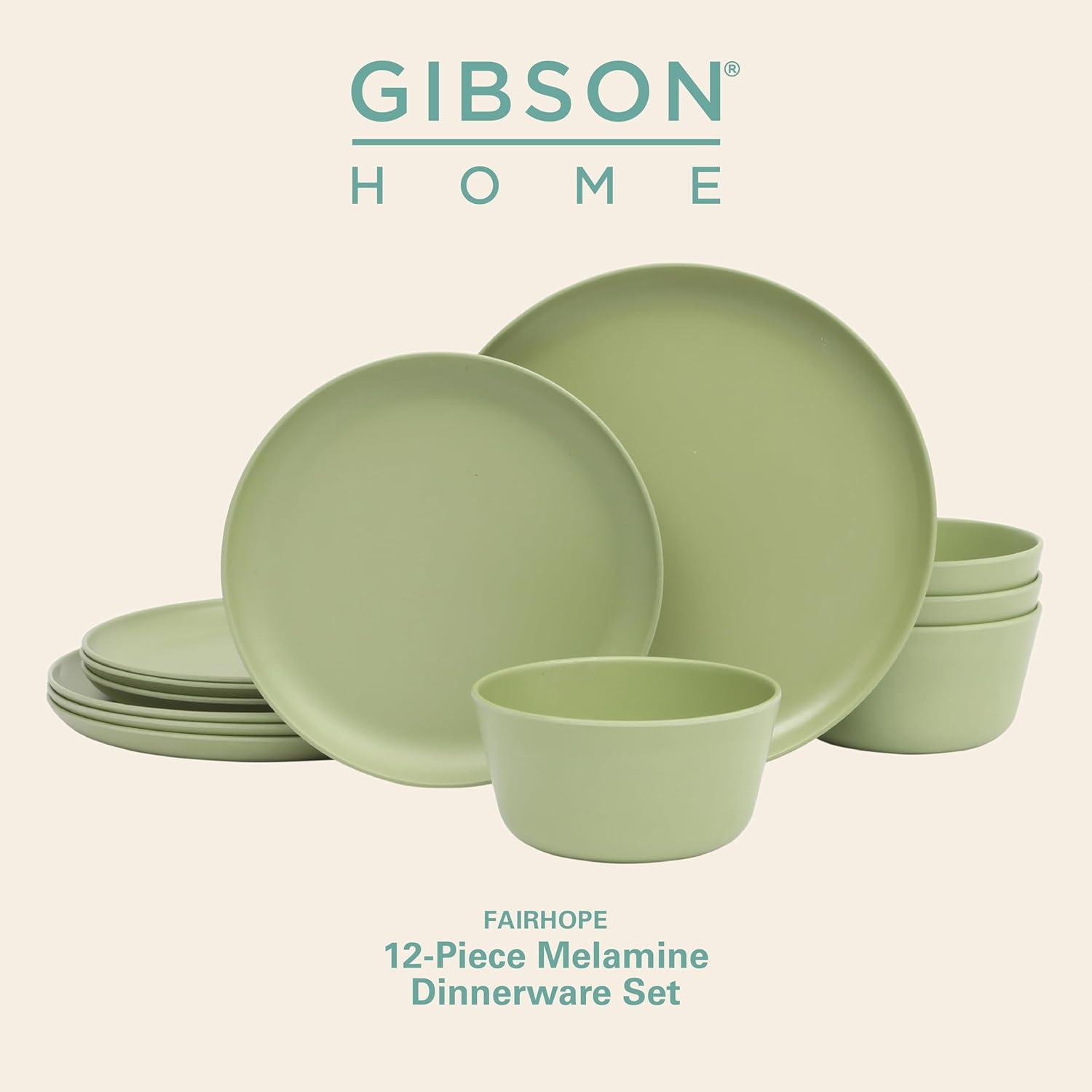 Gibson Home Gibson Home Fairhope 12 Piece Melamine Dinnerware Set