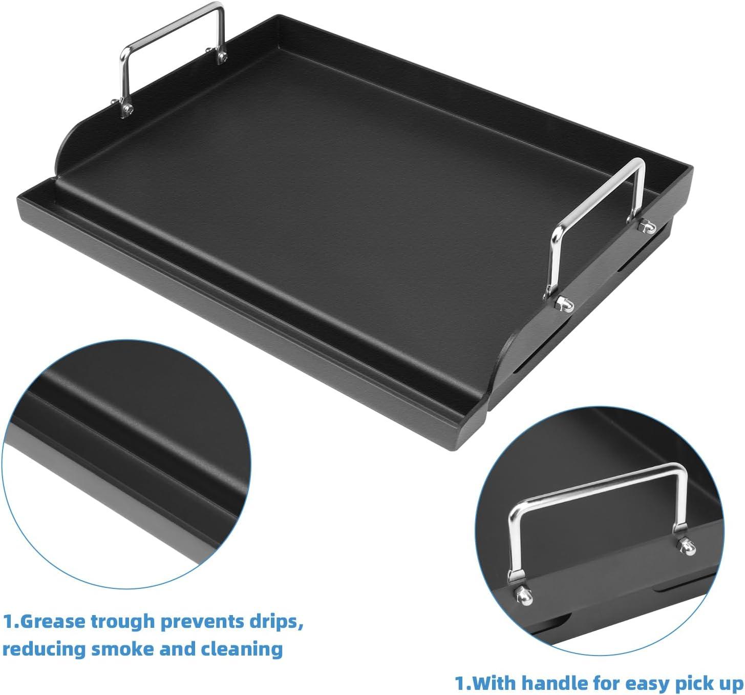 Universal 17" x 13" Nonstick Metal Griddle with Handles