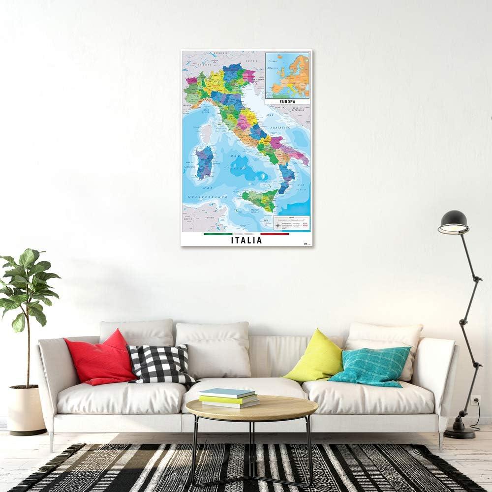 Map Of Italy - Poster / Print (Italia Map In Italian) (Size: 24" X 36")