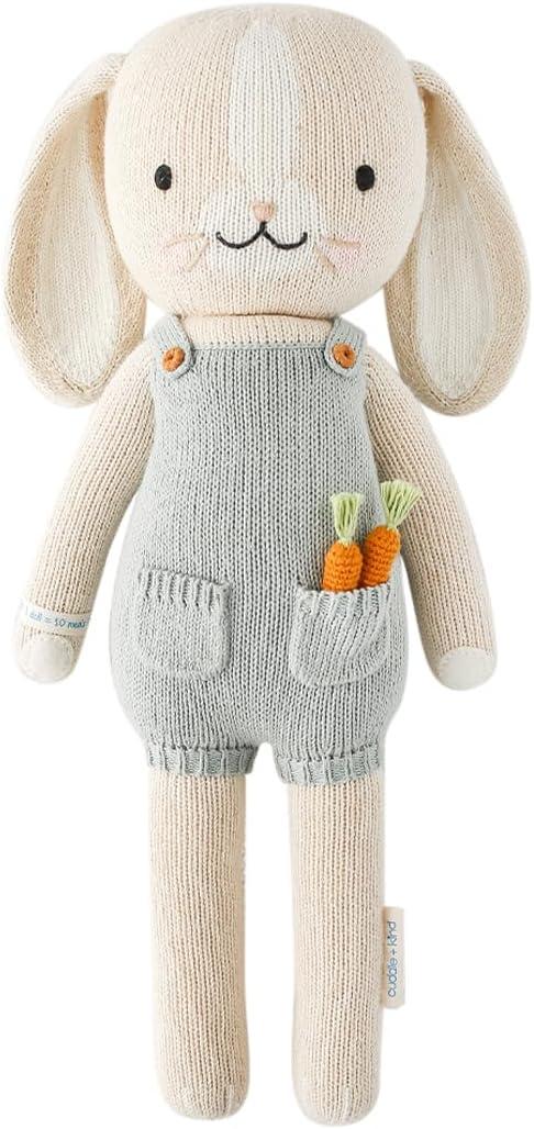 Henry the Bunny Little 13" Hand-Knit Blue Cotton Doll