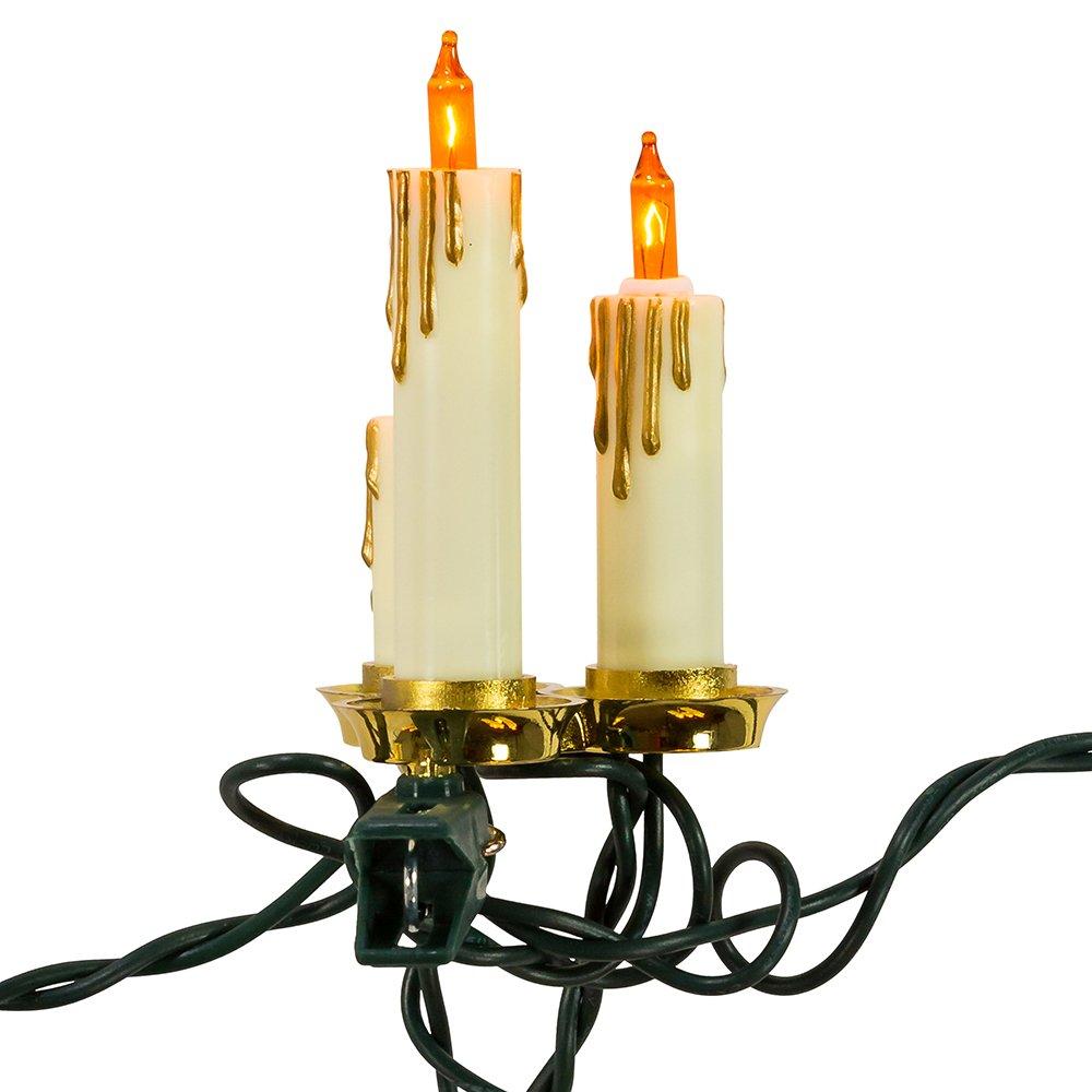Kurt Adler Kurt Adler Indoor UL 15-Light Triple Candle Light Set, 12ft
