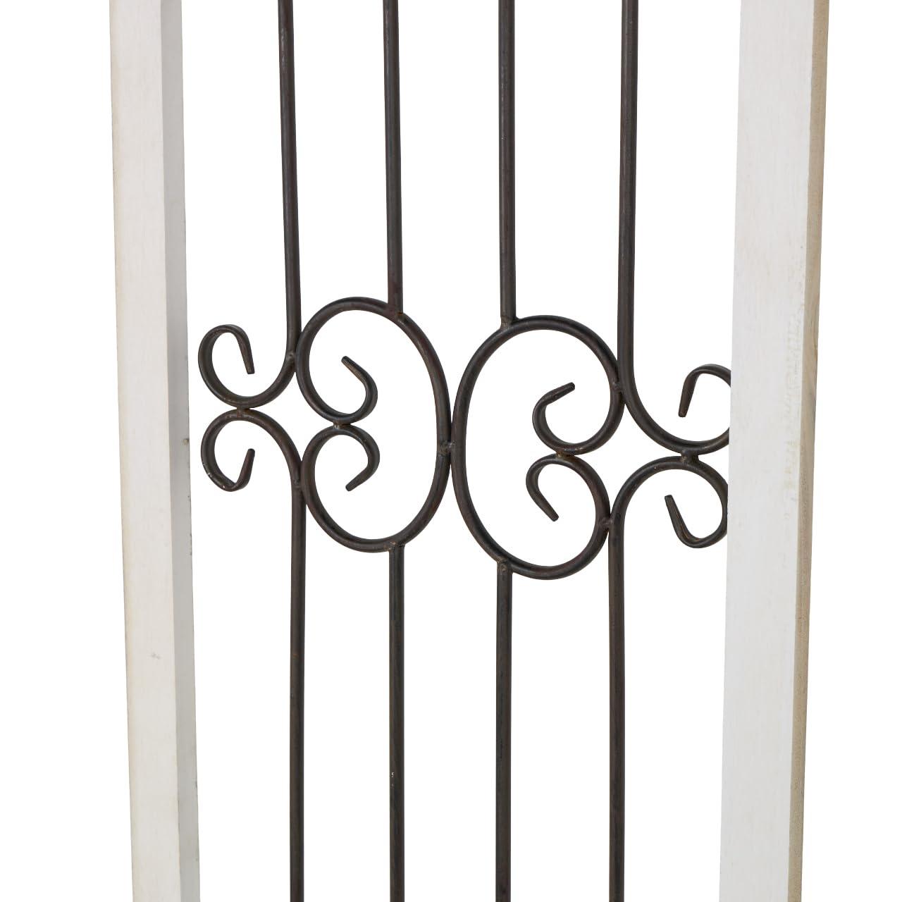 DecMode Decoración de Pared de Metal y Madera Inspirada en Puertas Arqueadas Rústicas 72" de Alto x 19 de Largo, Acabado en Marrón Desgastado con Carácter Orgánico