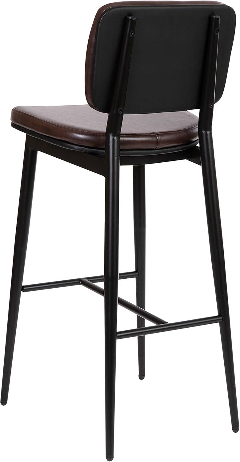 Crellus Upholstered Counter Stool with Metal Frame (Set of 2)