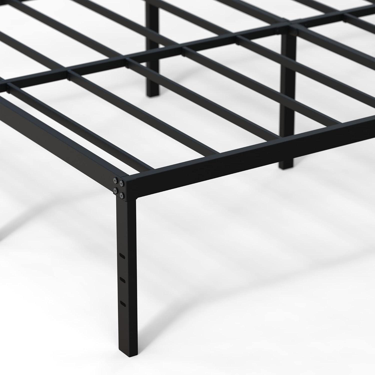 Roseann 18'' Heavy Duty Steel Platform Bed Frame with Round Corners, No Box Spring Needed, Noise Free