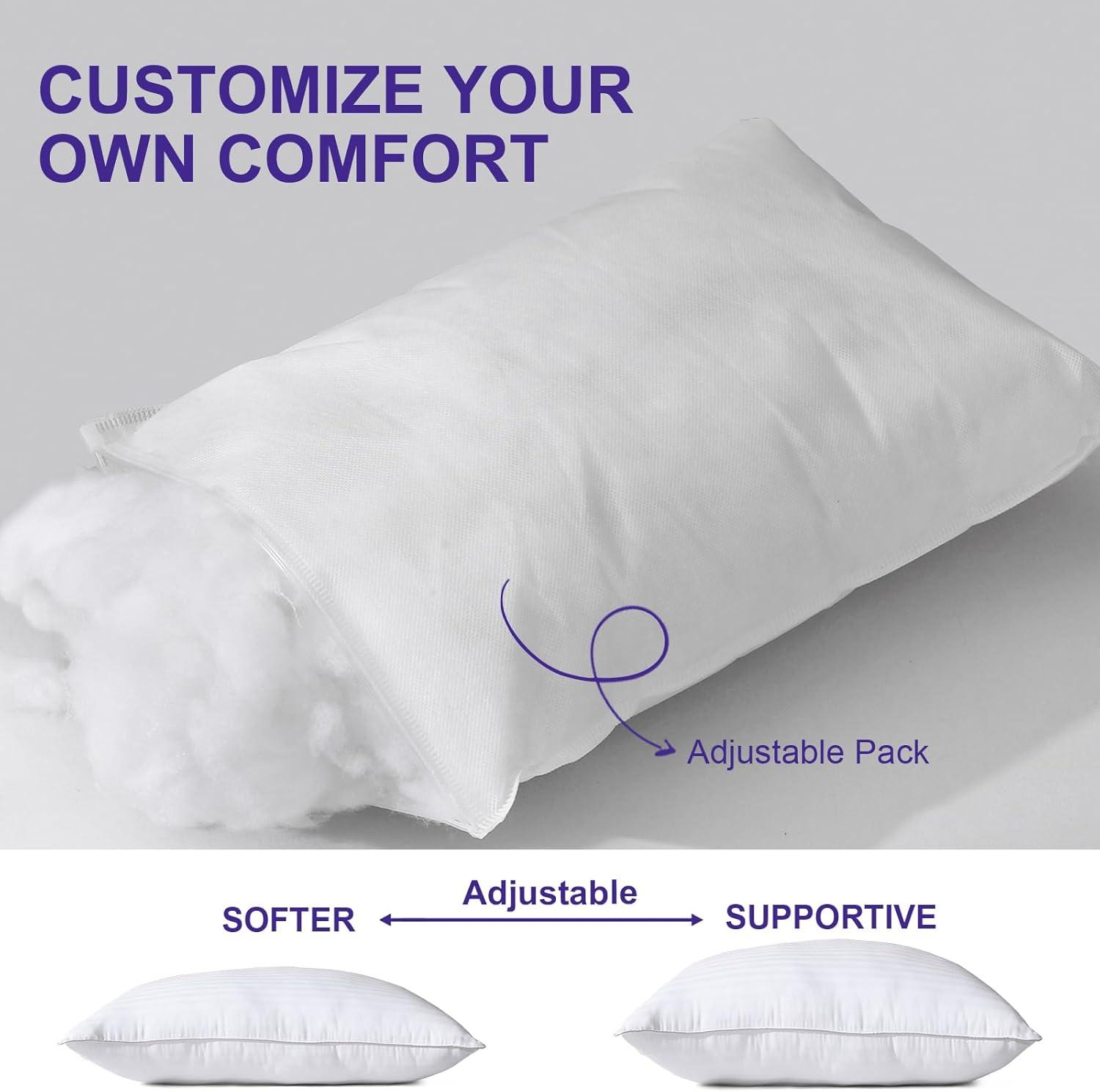 Queen Size White Cotton Down Alternative Pillows Set