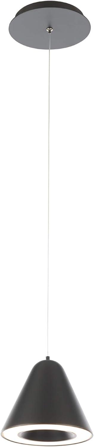 Mini Kone Black Spun Aluminum LED Pendant Light for Indoor/Outdoor