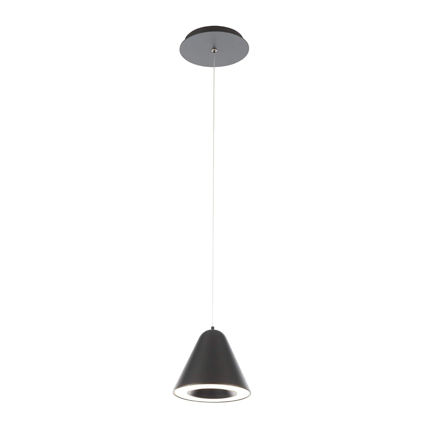 Mini Kone Black Spun Aluminum LED Pendant Light for Indoor/Outdoor