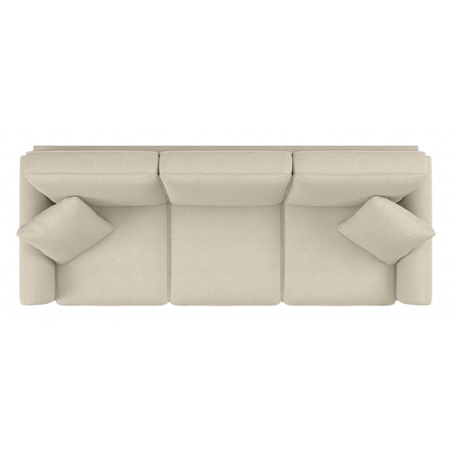 Coventry 85W Large Living Room Sofa in Charcoal Gray Herringbone Fabric