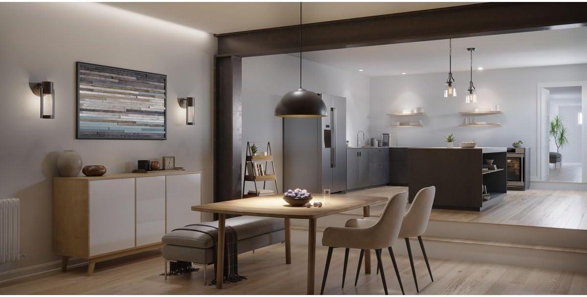 Progress Lighting Dome Collection 1-Light LED Pendant, Satin Aluminum Finish, Painted Silver Interior, Steel Material
