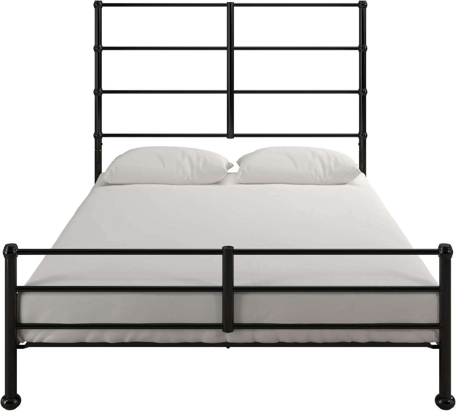 Mr. Kate Mackenzie Metal Platform Bed Frame with 3 Adjustable Mattress Heights Black