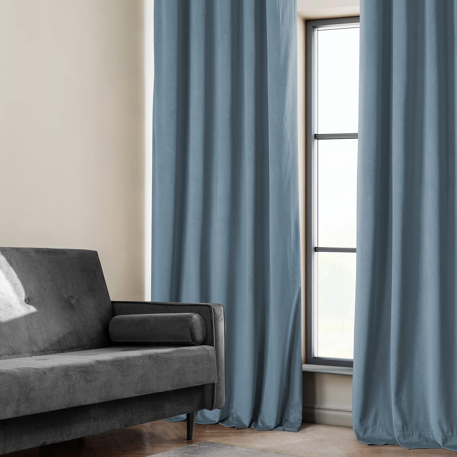 AllModern Loria Plush Velvet 100% Blackout Curtains For Bedroom, Living Room - Single Panel