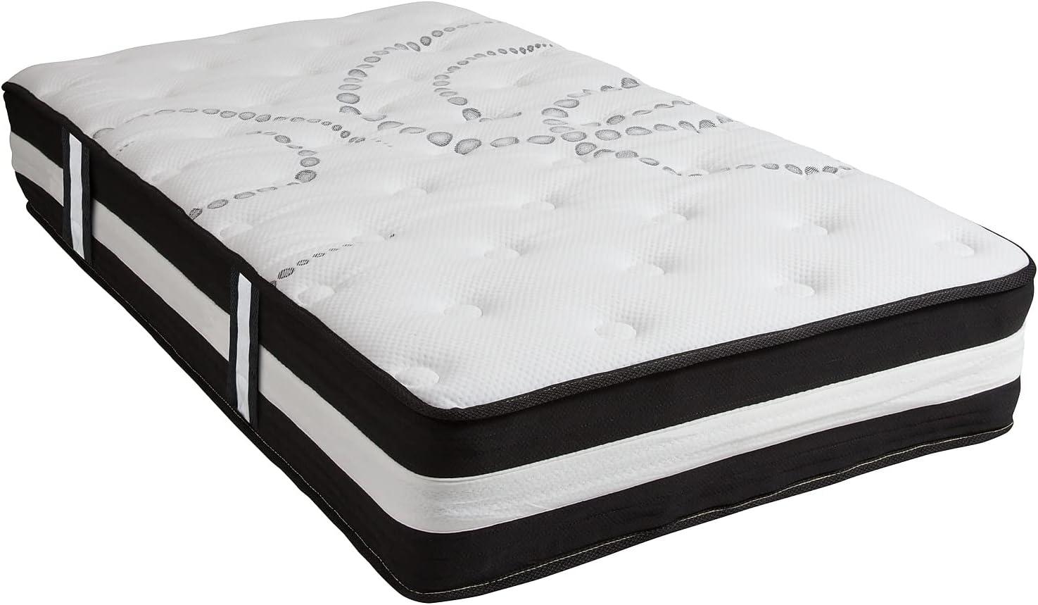 Twin White 12" Hybrid Innerspring Adjustable Mattress