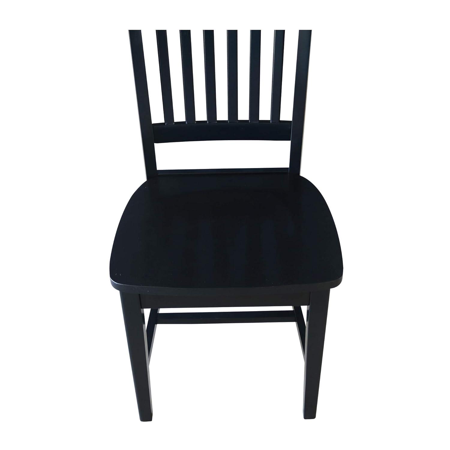 Set of 2 Mission Side Chair Black - International Concepts: Solid Wood, Slat Back, Armless