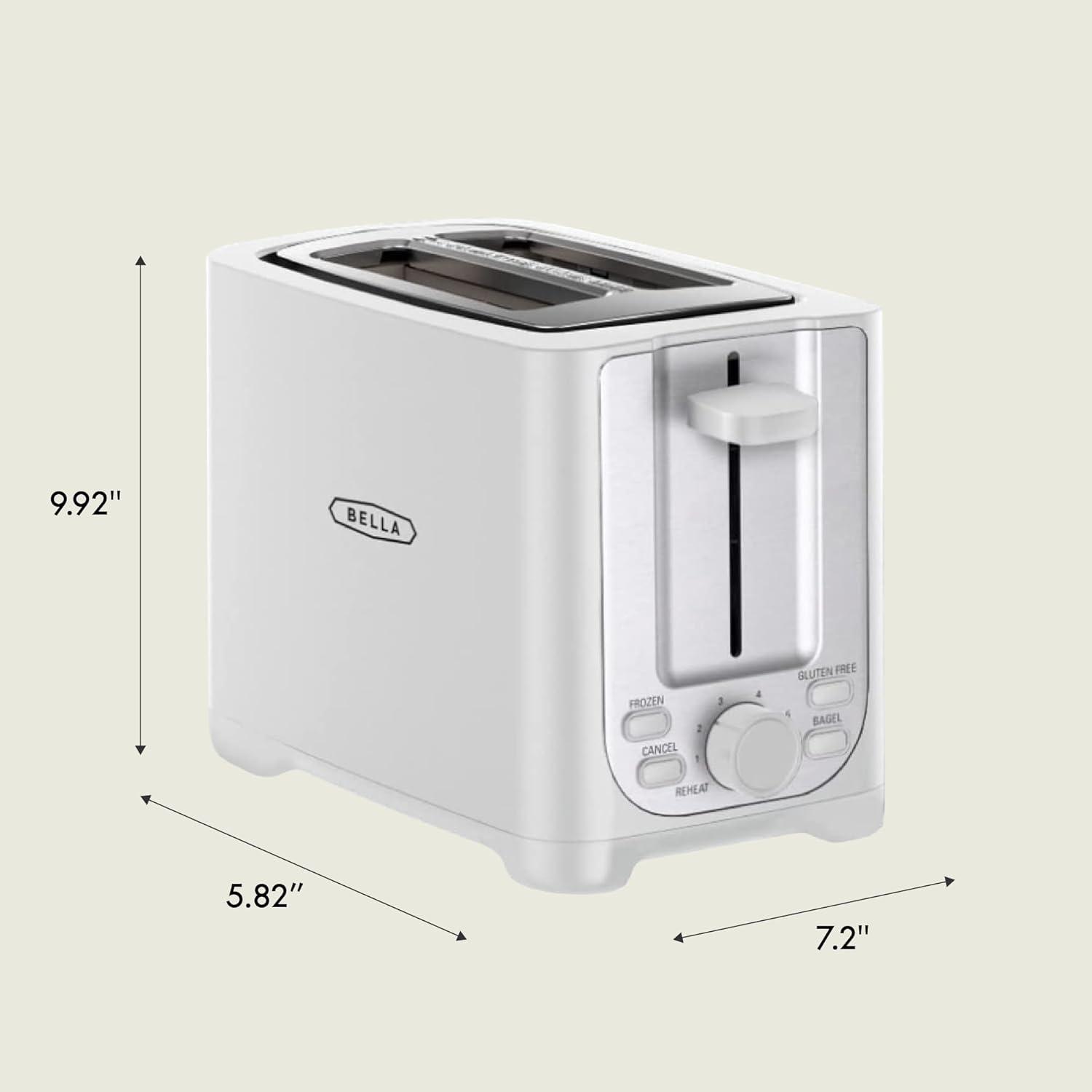 2-Slice Toaster with Auto Shutoff - Extra-Wide Slot and Removable Crumb Tray plus Cancel, Defrost and Reheat Functions - Toast, Bagels and Waffles