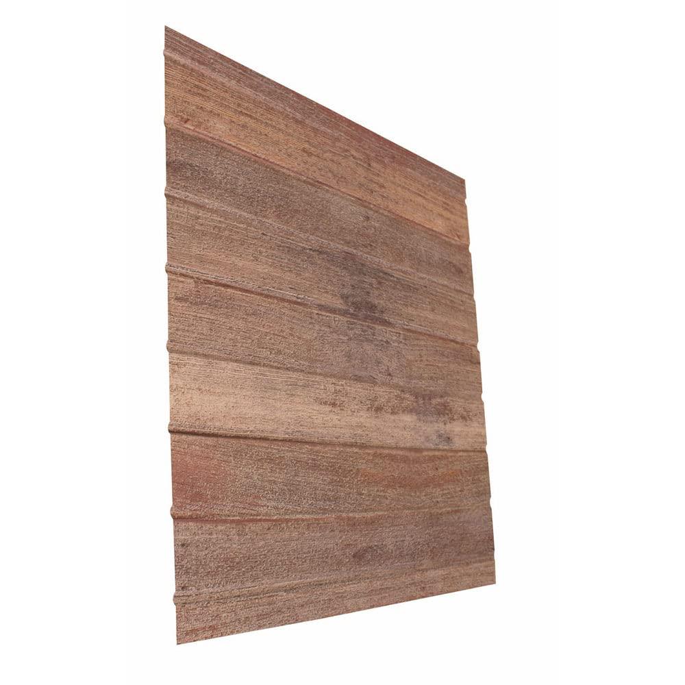FromPlainToBeautifulInHours Faux Wood Plank Fire Rated Panel 24'' L x 24'' W Textured PVC Drop-In Ceiling Tile (Set of 10)