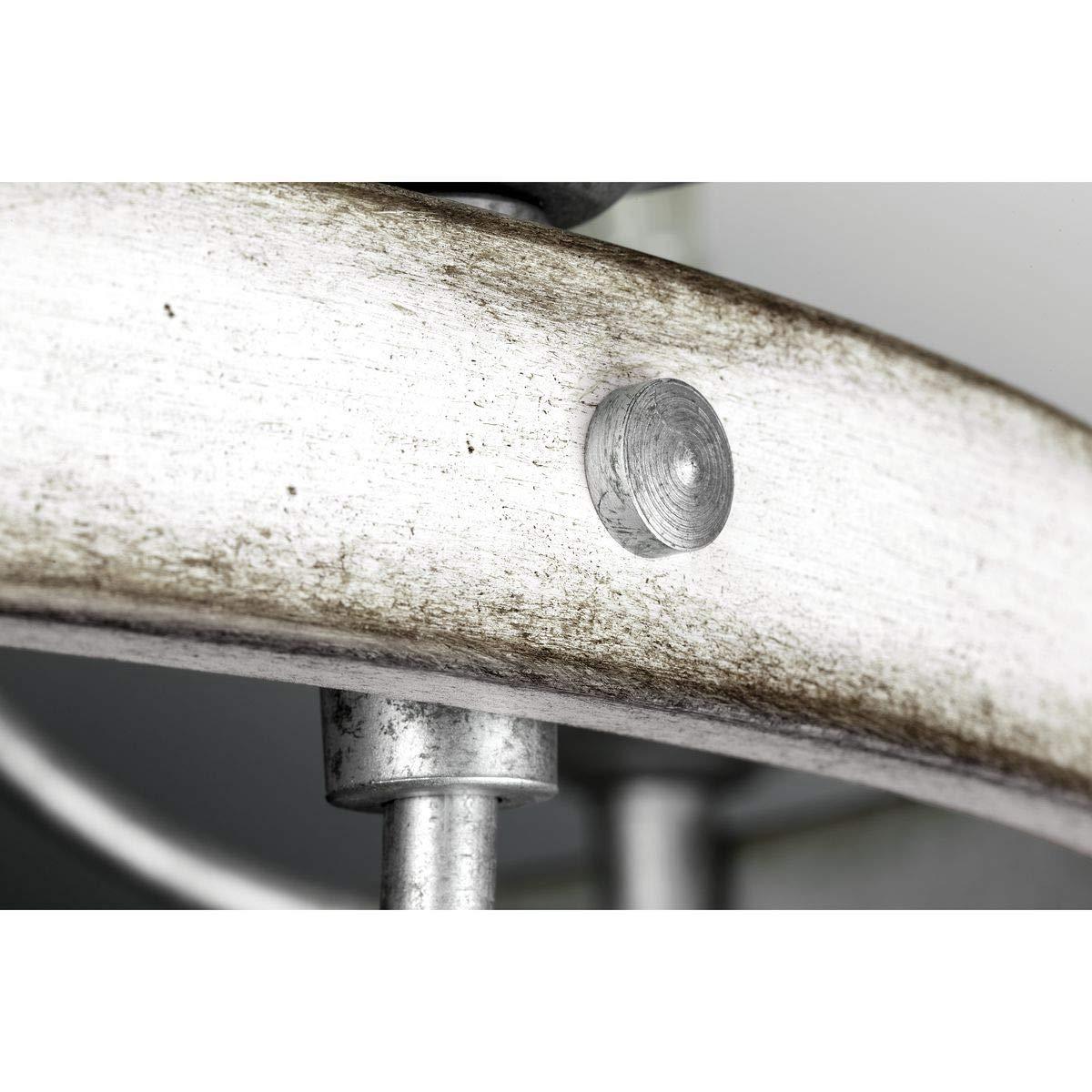 Progress Lighting Gulliver 5-Light Chandelier, Galvanized Finish, Wood Grained Texture Shade